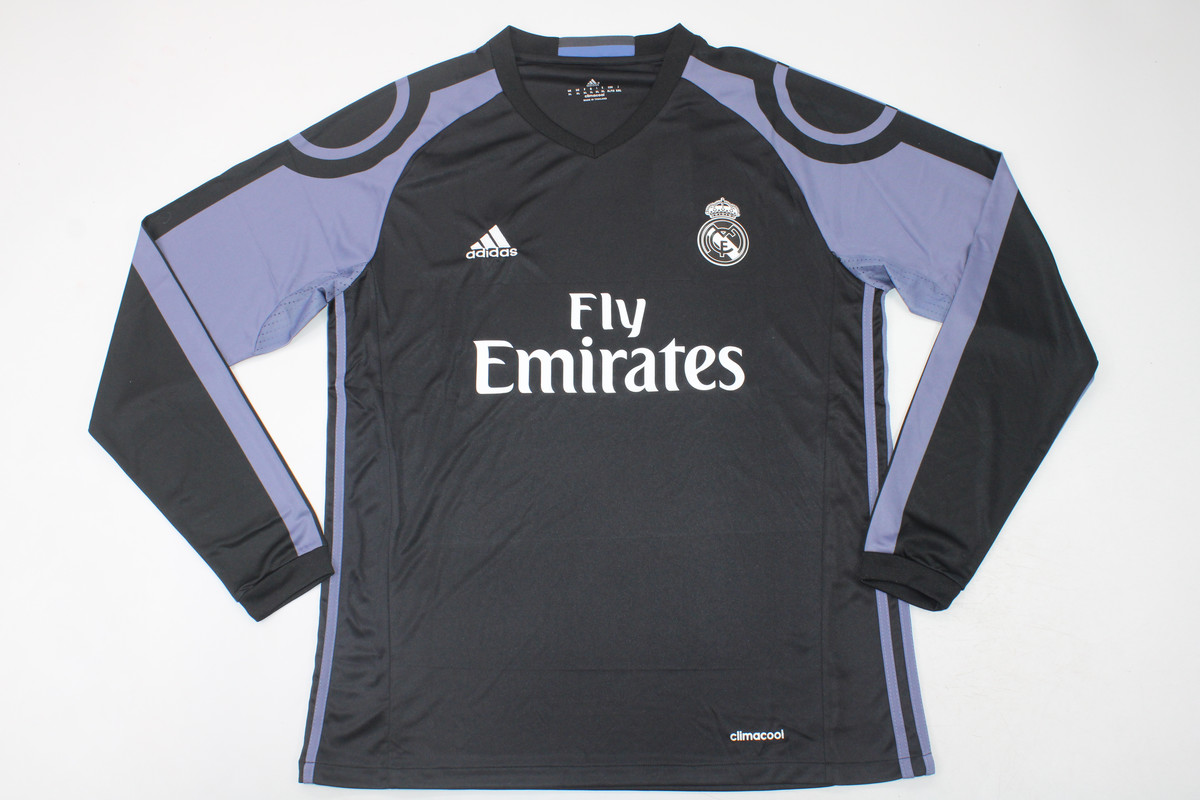 AAA Quality Real Madrid 16/17 Third Black Long Soccer Jersey